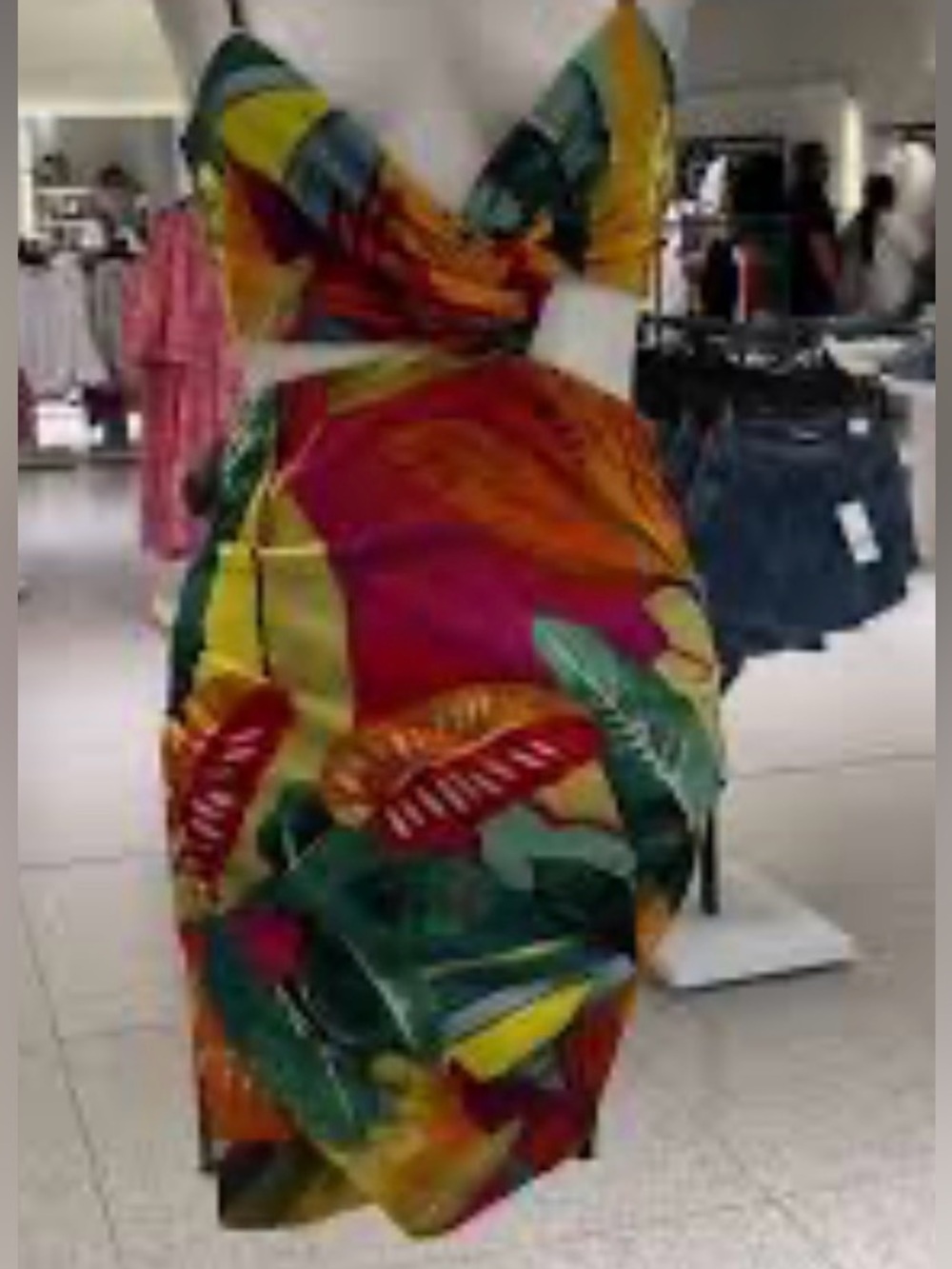 Zara Multicolor Vibrant /Fun Tropical Print Dress Brand New